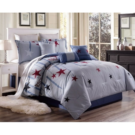 Twin Bed Duvet B-Y327 2-Piece Rock Stars Pattern Twin Cotton Duvet Cover Bed Set For Comforter with Hidden Zipper Closure On Side ()
