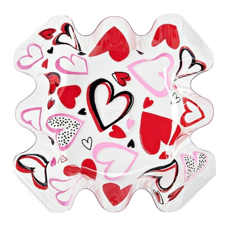 Way To Celebrate Valentine?s Day Scattered Hearts Fluted Bowl
