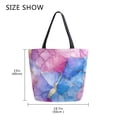 thumbnail image 5 of FORMRS Womens Canvas Tote Bag with Zipper Inner Pocket Shoulder Handbag, Watercolor Blue Marble Pattern, 5 of 7