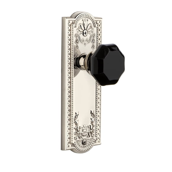 Grandeur Hardware 850449 Plaque de Parthénon avec Passage à Bouton Lyon, Taille du Dossier : 2.75 Pouces, Nickel Poli