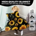 thumbnail image 5 of Sunflower Gifts Blanket, Christmas Gift Sunflower Printed Throw Blanket for Couch Bed, Ligthweight Soft Cozy Blanket for Women Birthday, Bedroom Living Room Decor All Season Black Yellow(40"x50"), 5 of 7
