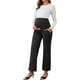 thumbnail image 2 of Pantalones de maternidad de pierna ancha para mujer INSPIRE CHIC, elásticos sobre la barriga, con bolsillos, color negro, talla X-Large, 2 of 6