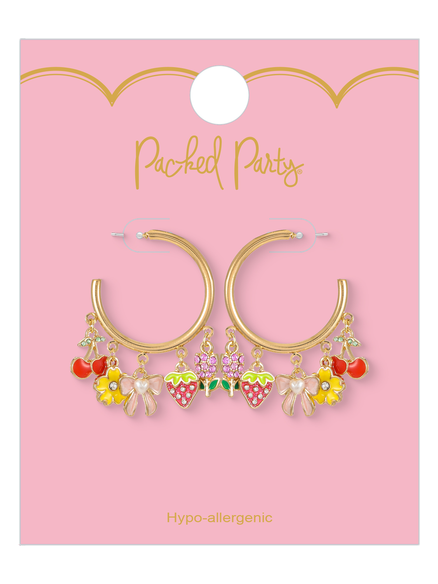 Packed Party Spring Charmy Hoop Earrings, 1 Pair