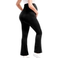 thumbnail image 5 of ZVNAΖH Women's Maternity Flare Leggings, High Waist Support Yoga Pants with Side Pockets, S-XL, 5 of 6