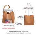 thumbnail image 5 of FOXER Bolsos de hombro retro de moda para mujer, bolso de mano tipo cubo de gran capacidad, bolso de oficina para mujer, bolso tipo hobo de cuero partido, bolsos para mujer con correa ancha, 5 of 5