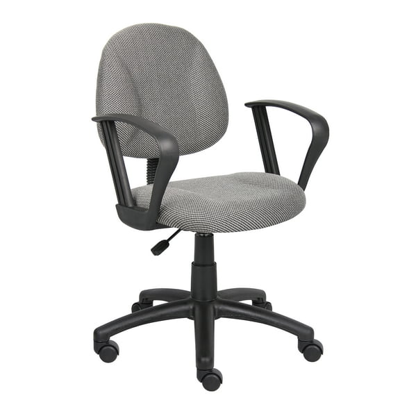 Boss Office Products Perfect Posture Deluxe Office Task Chair with Loop Arms, Grey