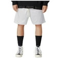 thumbnail image 5 of Aayomet Running Shorts for Men Drawstring Color Solid Mesh Summer Double-Line Shorts Men's pants (White, L), 5 of 5