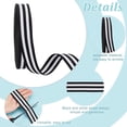thumbnail image 5 of 50 Yards(45m) Black White Striped Grosgrain Ribbon 1.2" (30mm) Webbing Strap Polyester Heavy Webbing Strap High Density Embroidery Webbing for Bag Purse Pet Garment Accessories DIY Crafts, 5 of 7