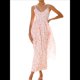 thumbnail image 2 of Vestido Bohemio de Verano 2025 para Mujer, Sin Mangas, con Estampado Floral y Fruncido Rosa XL, 2 of 10