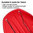 thumbnail image 2 of StarQualityBargain 2Pack Snow Sled with Handles and Ropes, Slippery Plastic Downhill Durable Snow Sled For Kids and Adults, Outdoor Fun, 48''x18'' - Red, 2 of 8