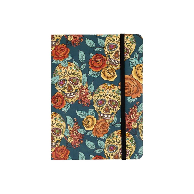 Libreta de Bolsillo Tigsa Diseño Calaveras y Flores 10 x 14.7 cm 80 páginas