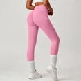 thumbnail image 4 of Outfmvch Women Scrunch Butt Lifting Seamless Leggings Compression Tights for Fitness Gym Compression Legging Resistance Band Leggings Women's High Waisted Athletic Leggings A1 Pink S-L, 4 of 5