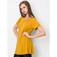 thumbnail image 3 of Made by Johnny Women's Tunic Top Casual T Shirt for Leggings S-5XL Plus Size M MUSTARD, 3 of 6