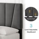 thumbnail image 4 of Yeshouse Marco de cama con cabecera ajustable, moderno marco de cama doble tapizado en lino con plataforma y soporte de listones de madera, no necesita somier, 4 of 7