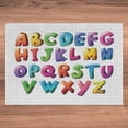 thumbnail image 5 of Ambesonne Alphabet Jigsaw Puzzle Durable Cardboard, Gradient Colors Graffiti, 1000 pcs, Azure Blue Dark Sky Blue, 5 of 5