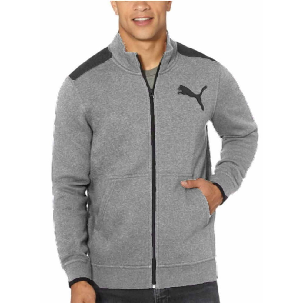 PUMA - Puma Mens Full Zip Fleece Track Jacket (Medium Grey/Dark ...