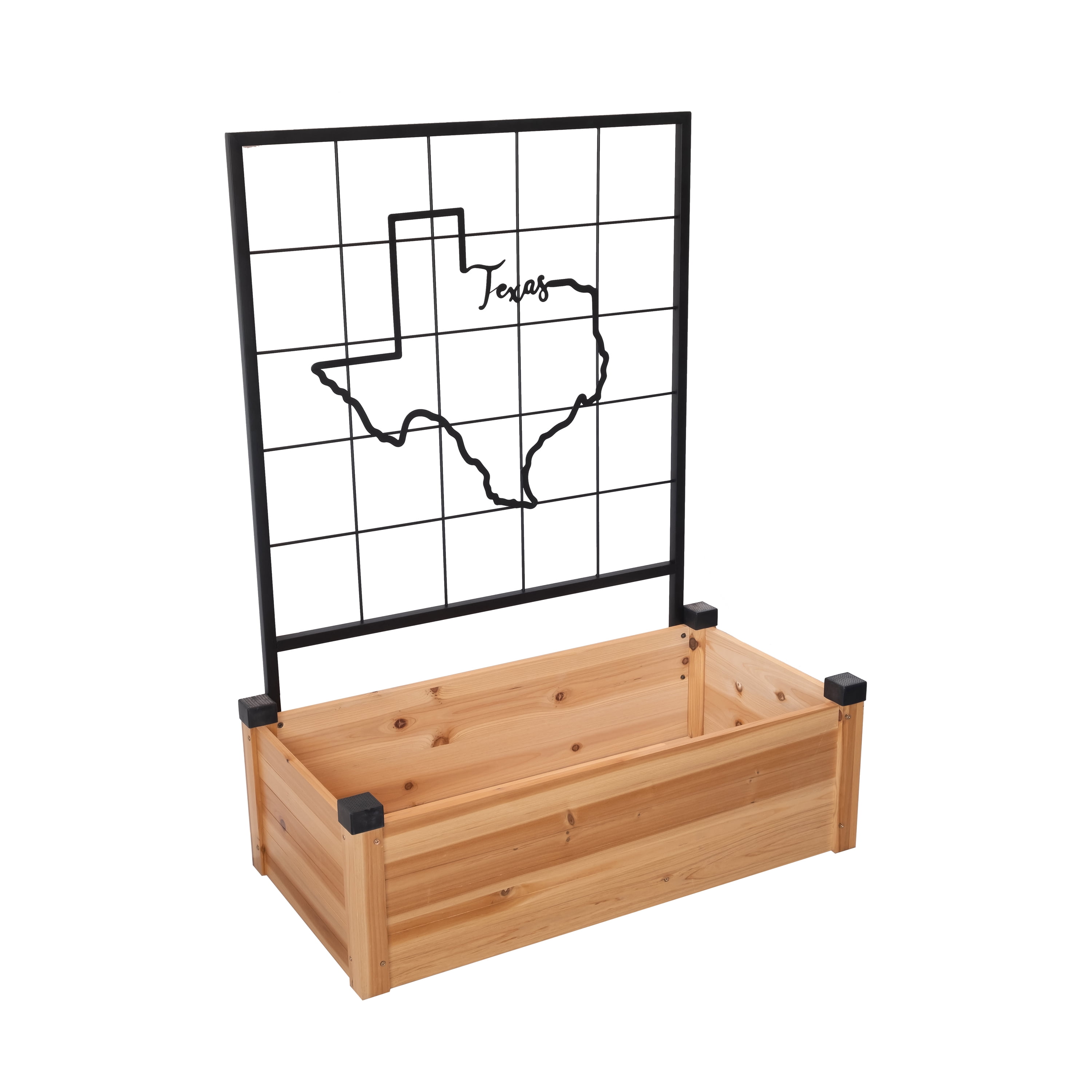 Expert Gardener Wooden Raised Bed with Metal Texas Trellis, 2.6 cu ft