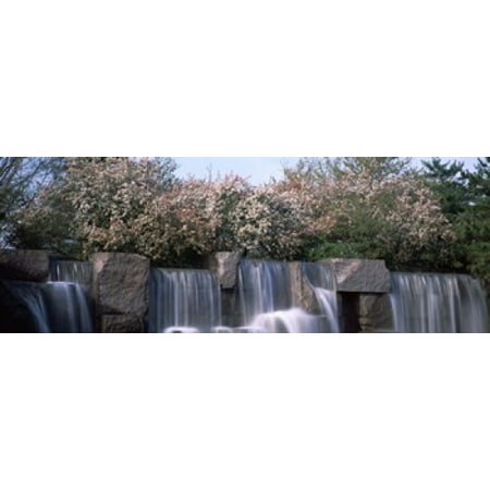 Waterfall Franklin Delano Roosevelt Memorial Washington DC USA Canvas Art - Panoramic Images (18 x
