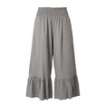 thumbnail image 4 of KHONTS Women's Wide Leg Pants Flowy Boho Elastic High Waist Ruffle Hem Palazzo Pants Plus Size Pleated Vacation Pants GY2 XXXL, 4 of 4