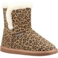 thumbnail image 1 of Hush Puppies Womens Ashleigh Leopard Print Suede Slipper Boots, 1 of 4
