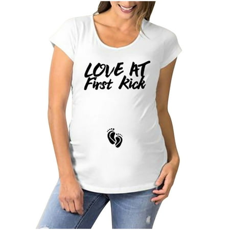 

gakvov Maternity Shirts For Pregnant Women Plus Size Mama Shirt Pregnancy Announcement Shirts Christmas T-Shirt Elk Snowman Cartoon Print Maternity Clothing Crew Neck Short Sleeve Pregnancy Top