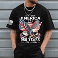 thumbnail image 2 of 250 Anniversary USA Shirt Mens Flag Tshirt 250th America Anniversary Tee 250 Years Patriotic Tops, 2 of 6