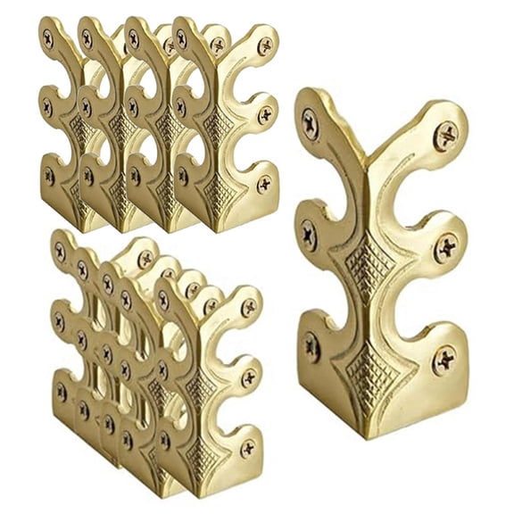 10PC Skiffers Baseboard Corner Protectors,Solid Brass Skirting Board Protectors,Baseboard Corner Protectors Gold
