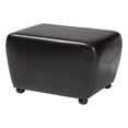 thumbnail image 2 of Baxton Studio Dark Brown Full Leather Ottoman with Rounded Sides, 2 of 7