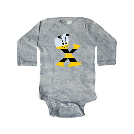 

Inktastic Cute Bee Initial X Gift Baby Boy or Baby Girl Long Sleeve Bodysuit