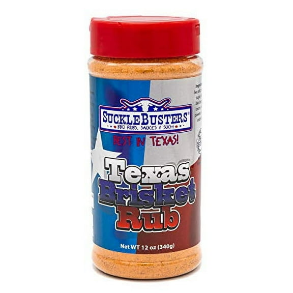 SuckleBusters Texas Brisket Rub: Authentic BBQ Flavor, Best Traditional BBQ Rub for Beef Brisket, Mild, Guten-Free, No MSG (12oz)