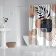 thumbnail image 3 of Extra Long Boho Shower Curtain 72x84 Inches - Vintage Floral & Tropical Leaves Pattern, Waterproof Bohemian Bathroom Decor with 12 Hooks, Tribal Rustic Style, 3 of 5