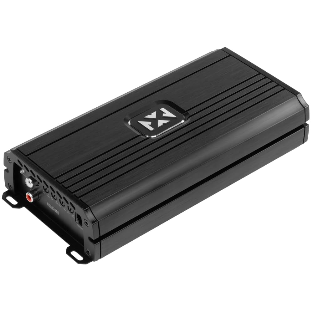 NVX NDA12001 Monoblock Car Amplifier 2400W Peak N-Series Class-D 1-Ohm Stable w/ Remote Bass Knob