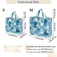 thumbnail image 3 of Corduroy Tote Bag for Women Shoulder Handbags Fashion Ladies Purses Satchel Messenger Bags Blue Marine Life Patterns S, 3 of 8