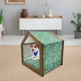 thumbnail image 3 of Abstract Pet House, Funk Art Figurative Sloppy Fluffy Rain Clouds on Sky Gloomy Weather Humor Print, Outdoor & Indoor Portable Dog Kennel with Pillow and Cover, 5 Sizes, Multicolor, by Ambesonne, 3 of 5