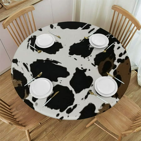 

Patifu Leopard Print Round Tablecloth 100% Polyester Fiber Stain-Resistant Outdoor Picnic Camping Indoor Kitchen Dining Party 38 -42