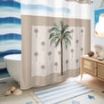 thumbnail image 5 of No Hook Shower Curtain, Palm Trees Shower Curtains for Bathroom with See Through Top Window, Brown Tropical Plants Summer Green Waterproof & Washable Bath Curtain 66"x72", 5 of 9