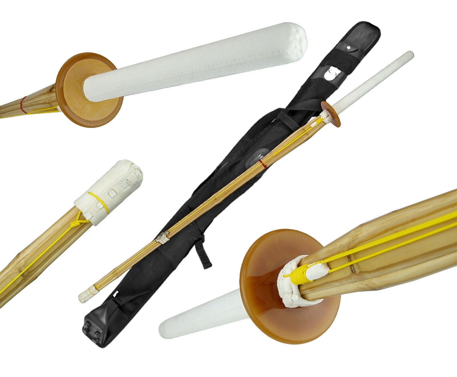 Set of 2 44" Kendo Shinai Bamboo Stick Practice Sword Training Katana 