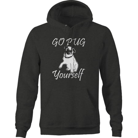 Go Pug Yourself Pug Life Pug Lover Pet Hoodies for Men Large Dark Grey