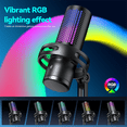 thumbnail image 3 of Gaming Microphone Professional Condenser Microphone RGB USB Wired Mic for PC Laptop Computer Podcast Gamer Karaoke, 3 of 8