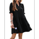 thumbnail image 3 of Vestido Plisado de Corta para Mujer, Color Negro, Talla L, 3 of 7