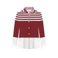 thumbnail image 4 of Craaazy Women's Striped Blouse Button Down Turn-Down Collar Long Sleeve Casual Top for Summer and Casual Outings Gifts, 4 of 5