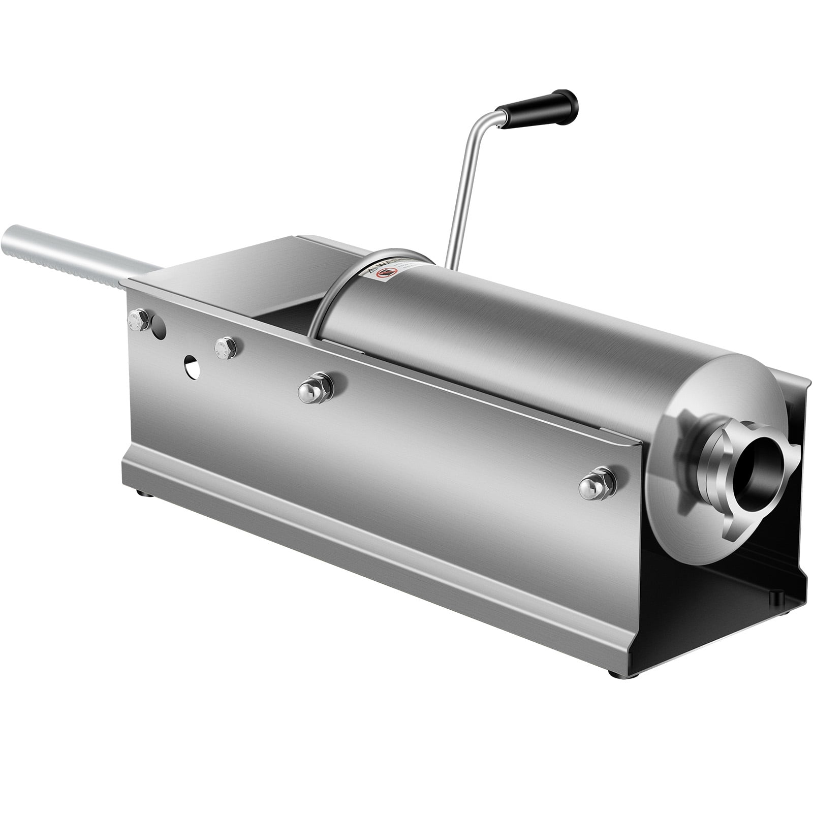 KFFKFF Hand-Operated Sausage Filler, 5 L / 11 LBS Horizontal Meat Injector, Two-Speed Food Processor, Constructed with Edible 304 Stainless Steel, Comes with 5 Filling Nozzles