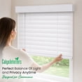 thumbnail image 6 of CALYX INTERIORS Faux Wood Blinds with Classic Valance, Cordless, 2" Slat, 56.5"W x 60"H, Room Darkening Shade for Windows and Doors, Pure White, 6 of 6