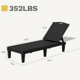 thumbnail image 4 of DWVO Outdoor Plastic Chaise Lounger, Poolside Lounge Chair w/5-Position Adjustable Backrest, Waterproof & Easy Setup for Patio, Poolside, Garden (Black, 1 PC), 4 of 8