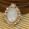 thumbnail image 3 of Rongfmy 10 Pieces Crystal Rhinestone Button Flatback Gemstone DIY Jewelry Cabochon Cream 30x25mm, 3 of 9
