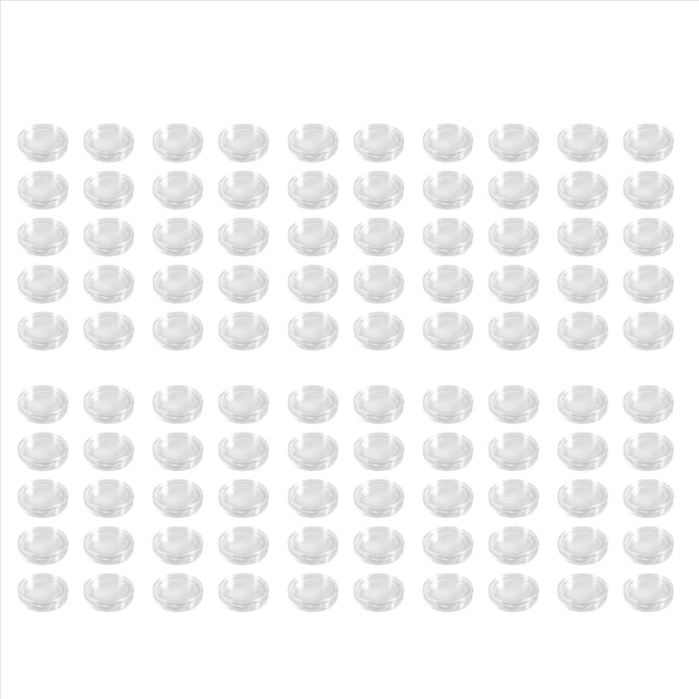 100 Pzs Caja de Monedas de Plastico Transparente Redonda Pequena 22mm