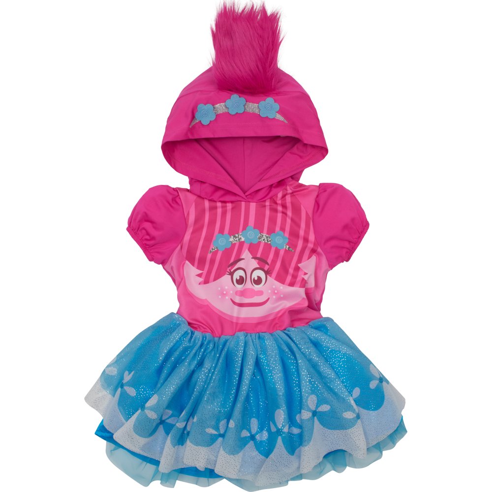 Trolls Poppy Toddler  Girls Costume  Dress with Hood and 