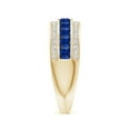 thumbnail image 4 of ANGARA Natural 1.1 Ct Square Sapphire & Diamond Half Eternity Band in 14K Yellow Gold for Women (Size-2.5mm) | September Birthstone, Anniversary, Jewelry Gift for Women | Natural Sapphire Ring, 4 of 10