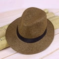 thumbnail image 1 of TALENT Sun Hat Summer Men Straw Panama Hat Handmade Beach Cap Travel Sunhat(Dark Beige One Size), 1 of 2