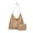 Apricot, variant on Entchin Woven Hobo Bag for Women, Vegan Leather Handle Handbag with Matching Clutch Pouch, Lightweight Slouchy Shoulder Purse for Work, Travel, Shoppingg,Black